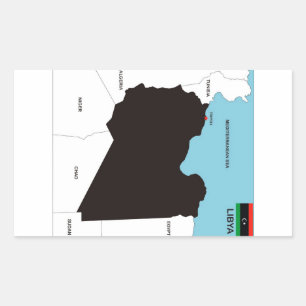 libysche Länderflagge Rechteckiger Aufkleber