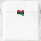 libysche Länderflaggenkarte Runder Aufkleber (Tasche)