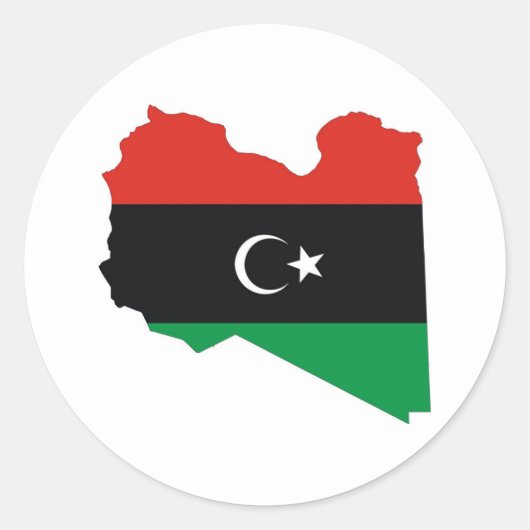 libysche Länderflaggenkarte Runder Aufkleber (Vorderseite)
