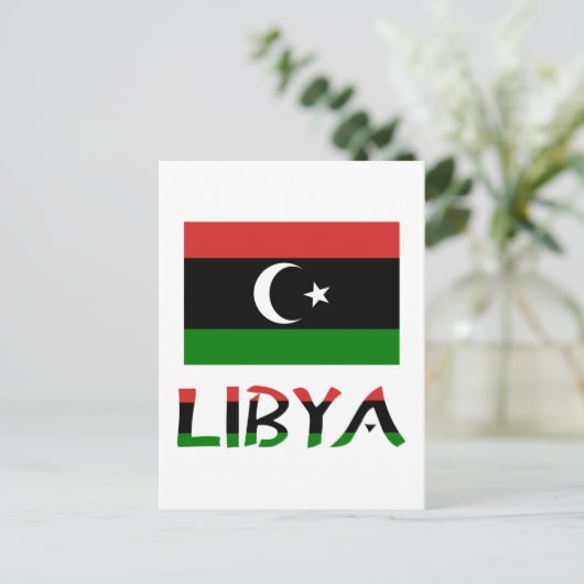 libysche und libysche Flagge Postkarte (Stehend Vorderseite)