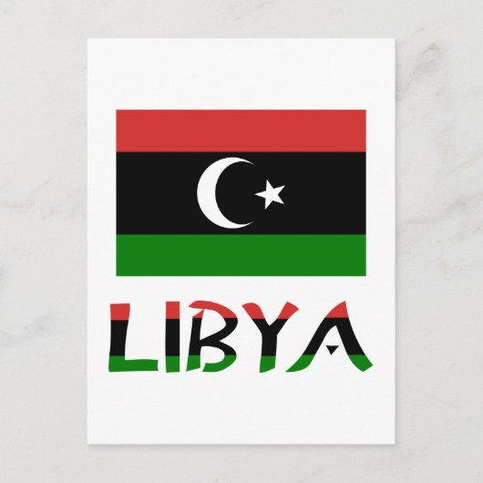 libysche und libysche Flagge Postkarte (Vorderseite)