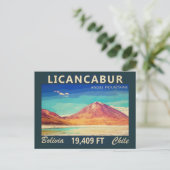 Licancabur Südamerika Vintag Postkarte (Stehend Vorderseite)