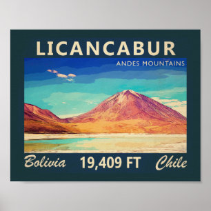 Licancabur Südamerika Vintage Poster