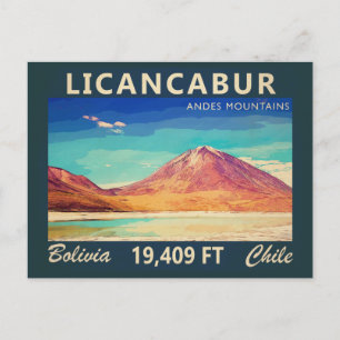 Licancabur Südamerika Vintage Postkarte