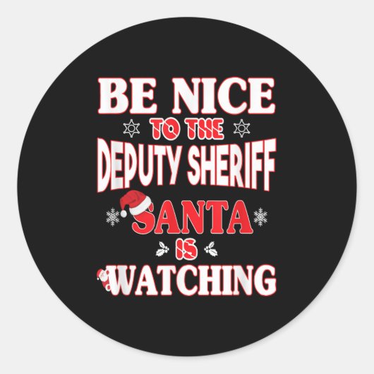 Lice Officer Shirt - For Christmas Deputy Sheriff_ Runder Aufkleber (Vorderseite)
