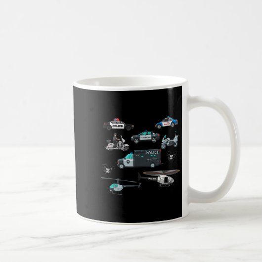 Lice Vehicles Cop Helicopter Toddlers Kids Women M Kaffeetasse (Rechts)