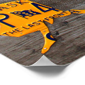 License Plate Map of the USA on Gray Wood 2016 Poster (Ecke)