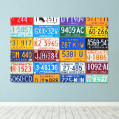 License Teller USA - Unsere farbenprächtige Geschi Leinwanddruck (Insitu (Holzboden))