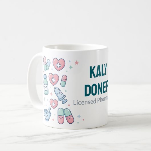 Licensed Pharmacist Personalized Mug | Cute Pharma Kaffeetasse (Vorderseite Links)
