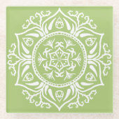 Lichen Mandala Glasuntersetzer (Vorderseite)