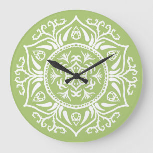 Lichen Mandala Große Wanduhr