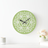 Lichen Mandala Große Wanduhr (Zuhause)