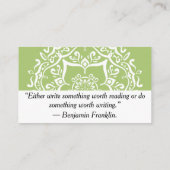 Lichen Mandala Visitenkarte (Rückseite)