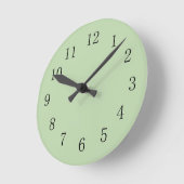 Lichen Moss Green Round (Medium) Wall Clock Runde Wanduhr (Winkel)