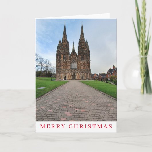 Lichfield Cathedral Ansicht Weihnachtskarte Feiertagskarte (Vorderseite)