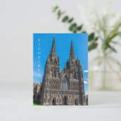 Lichfield Cathedral Vorderansicht Postkarte (Stehend Vorderseite)