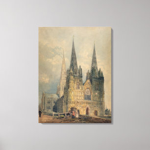 Lichfield Kathedrale, Staffordshire, 1794 (w/c Leinwanddruck