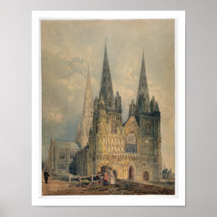 Lichfield Kathedrale, Staffordshire, 1794 (w/c Poster