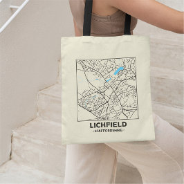 Lichfield, Staffordshire City Map Tote Bag Tragetasche