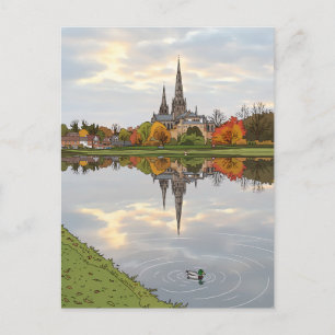 Lichfield Stowe Pool Reflexionspostkarte Postkarte