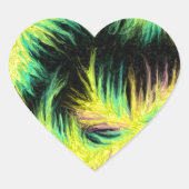 Licht als Federdesign Herz-Aufkleber (Vorderseite)