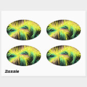 Licht als Federdesign Ovaler Aufkleber (Blatt)