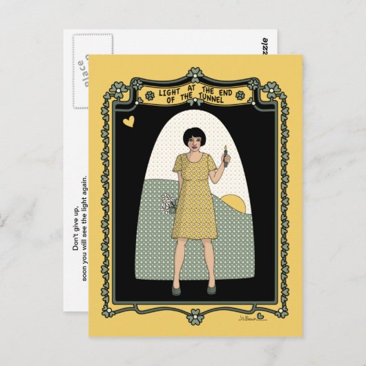 Licht am Ende der Postkarte tunnel_C_ (Vorne/Hinten)