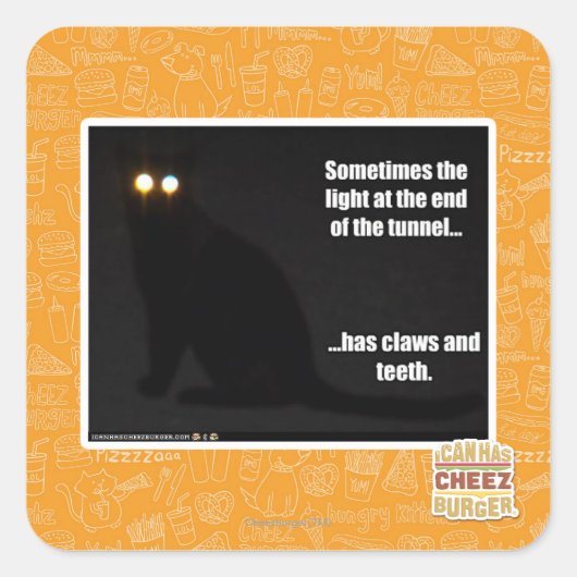Licht am Ende des Tunnels Quadratischer Aufkleber (Vorderseite)