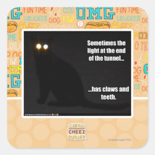 Licht am Ende des Tunnels Quadratischer Aufkleber