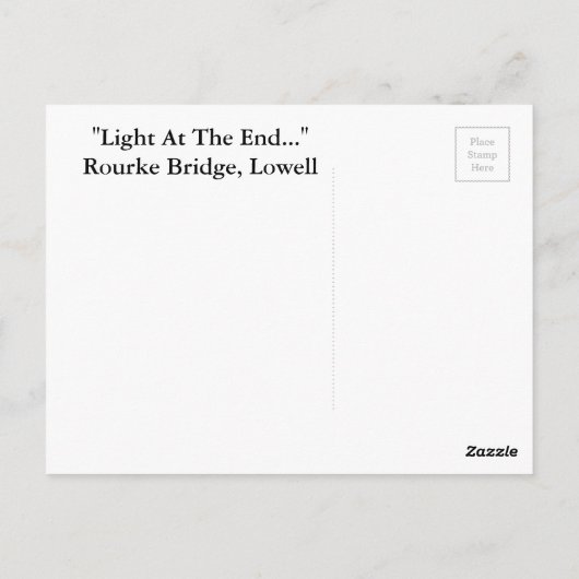LICHT AM ENDE EINER ROURKE BRIDGE POSTCARD POSTKARTE (Rückseite)
