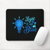 Licht auf blauer Autismus Bewusstsein Ribbon Puzzl Mousepad (Mit Mouse)