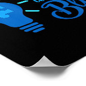 Licht auf blauer Autismus Bewusstsein Ribbon Puzzl Poster (Ecke)