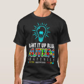 Licht auf Blauer Autismus Bewusstsein T-Shirt Puzz (Vorderseite)