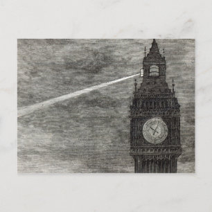Licht auf dem Uhrturm, Häuser des Parlaments Postkarte