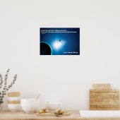 Licht aus der Dunkelheit - Genesis 1:4 Poster (Küche)