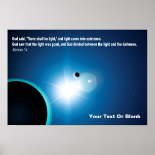 Licht aus der Dunkelheit - Genesis 1:4 Poster