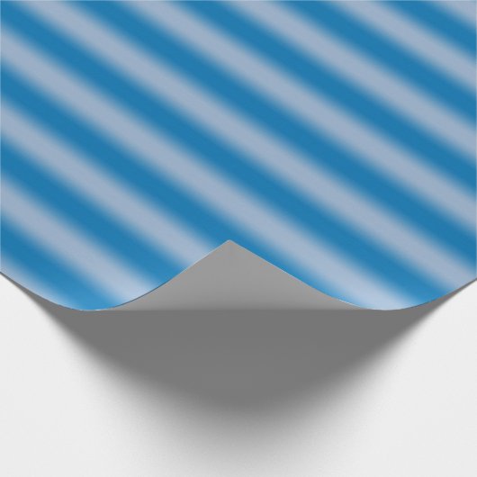 Licht bis dunkelblaue, strahlende weiche Streifen Geschenkpapier (Ecke)