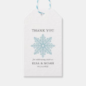 LICHT BLAU EINFACH SCHNEEFLAKE WEDING Vielen Dank Geschenkanhänger (Vorderseite)