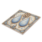 Licht blau und cremefarbenes Wasser tropft Badezim Fliese (Seite)