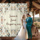 Licht Buttercreme Floral Hochzeitsvorhang Wandteppich