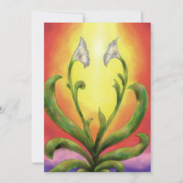 Licht, das auf der Blume des Herzens mit weißen Bl Feiertagskarte