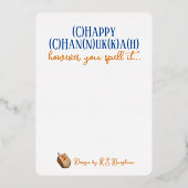 Licht der Chanukah Folieneinladung (Rückseite)
