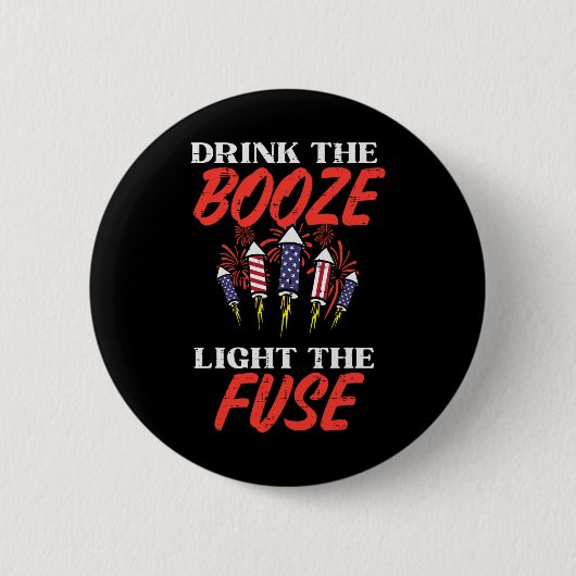 Licht der Sicherung Feuerwerk lustig 4. Juli. Button (Vorderseite)
