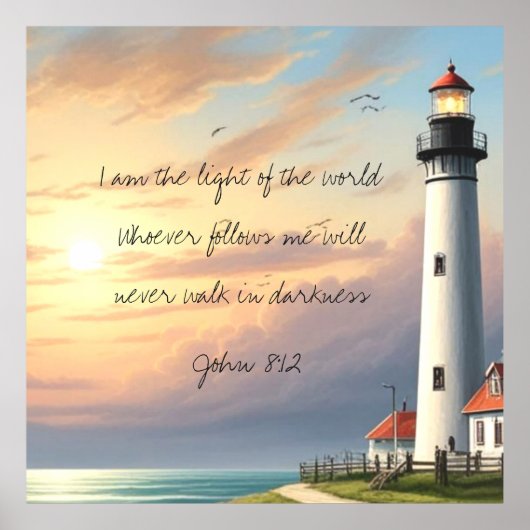Licht der Welt John 8:12 Poster (Vorne)