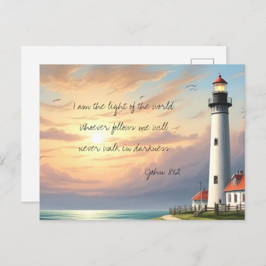 Licht der Welt John 8:12 Postkarte (Vorne/Hinten)