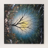 Licht des Vollmonds durch die Zweige Puzzle (Horizontal)