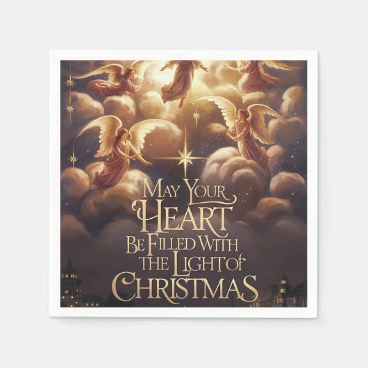 Licht des WeihnachtsAngelic Postcard Designs Serviette (Vorderseite)