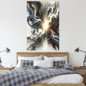 Licht durch Chaos Canvas Print Leinwanddruck (Insitu (Schlafzimmer))
