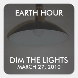 Licht ein / Aus - Licht für die Erd-Stunde Quadratischer Aufkleber