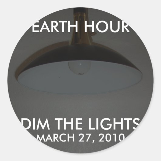 Licht ein / Aus - Licht für die Erd-Stunde Runder Aufkleber (Vorderseite)